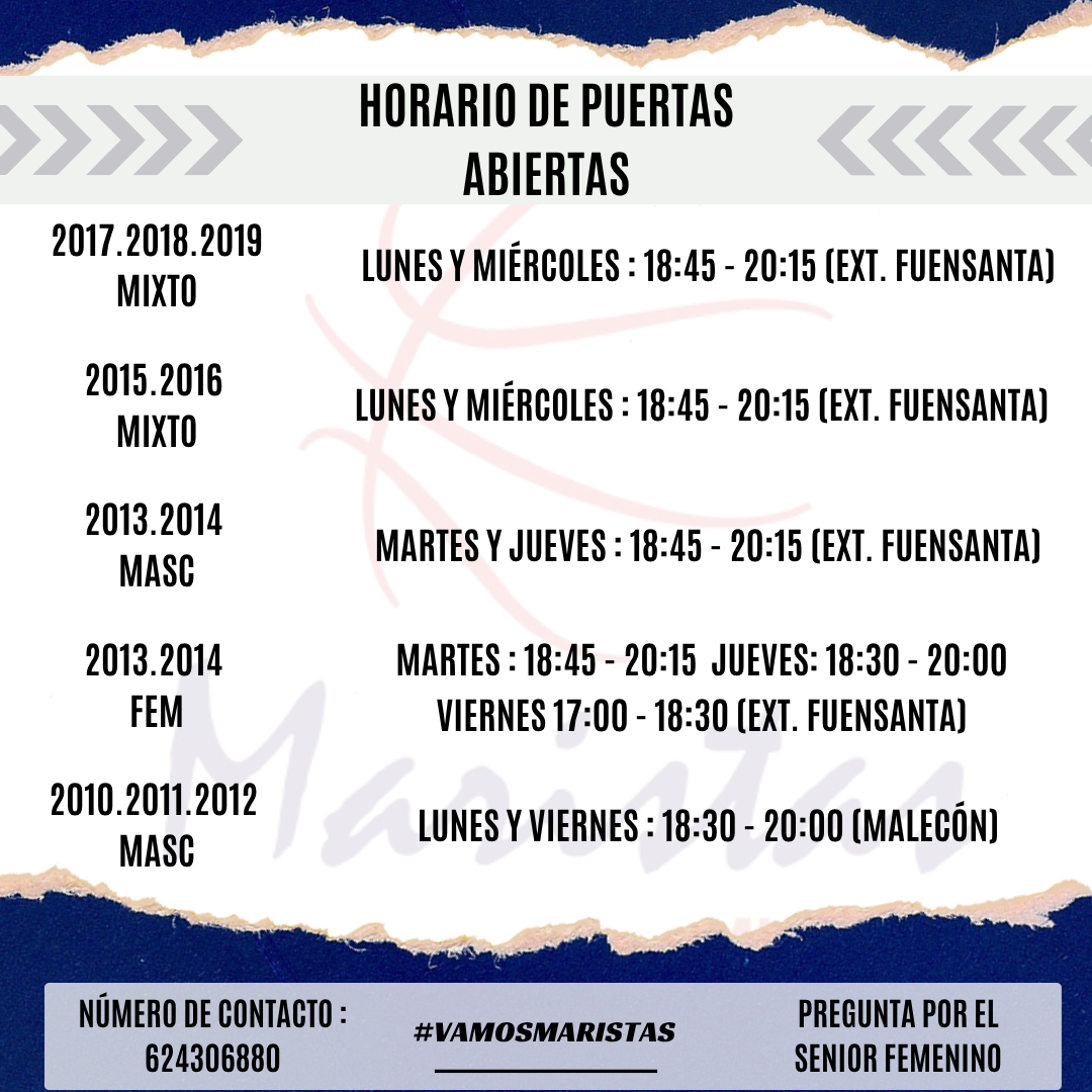 🏀⚪️🔵 ¡JORNADAS DE PUERTAS ABIERTAS EN MARISTAS MURCIA! 🏀⚪️🔵